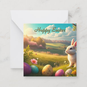Happy Easter in a Spring Landscape Card