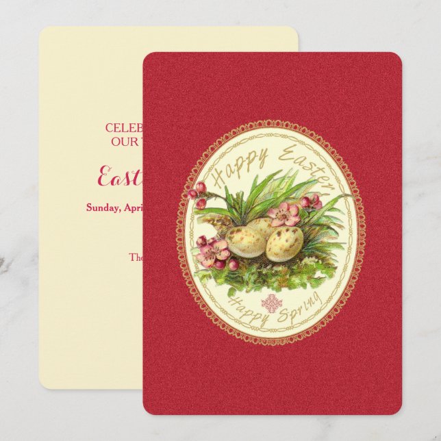 Happy Easter - Invitation Card (Front/Back)
