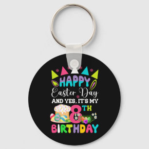 Happy Easter It's My 8th Birthday Bunny Eggs Boys Key Ring