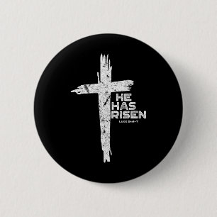 Happy Easter Jesus He Has Risen Religious Christia 6 Cm Round Badge