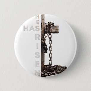 Happy Easter Jesus He Has Risen Religious Christia 6 Cm Round Badge