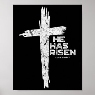 Happy Easter Jesus He Has Risen Religious Christia Poster