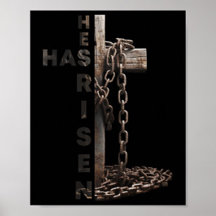 Happy Easter Jesus He Has Risen Religious Christia Poster
