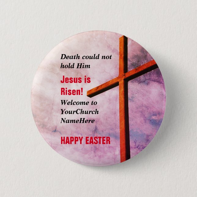 HAPPY EASTER | Jesus is Risen  6 Cm Round Badge (Front)