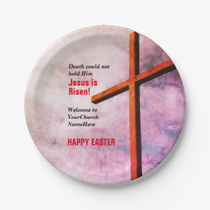 HAPPY EASTER Jesus is Risen Church Party Paper Plate