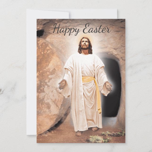 Happy Easter - Jesus is Risen Holiday Card (Front)