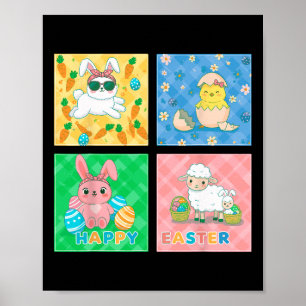 Happy Easter Joyful Cute Adorable Festive Bunny Poster
