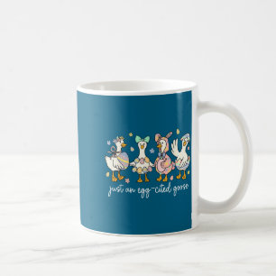 Happy Easter Just An Egg-cited Goose Egg Bunny Gir Coffee Mug