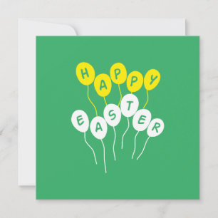 Happy Easter Key White and Yellow Nice Ballons Holiday Card