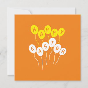 Happy Easter Key White and Yellow Nice Ballons Holiday Card