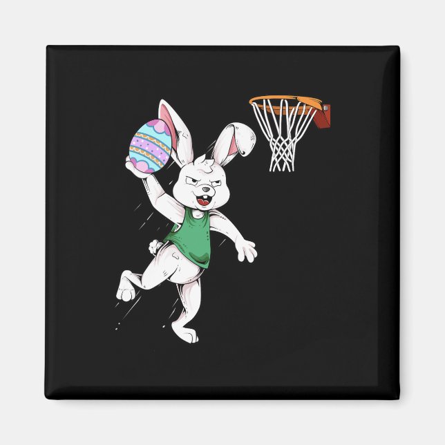 Happy Easter  Kids Boys Bunny Dunk Basketball East Magnet (Front)