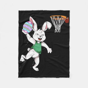 Happy Easter Kids Boys Bunny Dunk Bysketbyll Easte Fleece Blanket
