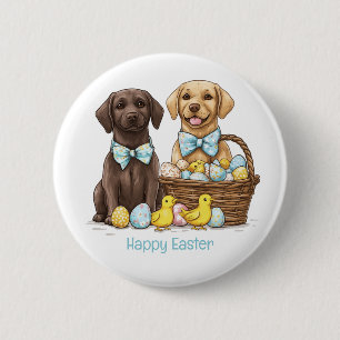 Happy Easter Labrador Retriever Dogs 6 Cm Round Badge