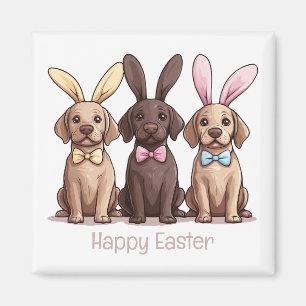 Happy Easter Labrador Retriever Dogs Bunny Ears Magnet