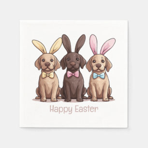 Happy Easter Labrador Retriever Dogs Bunny Ears Napkin