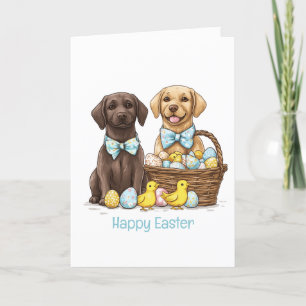 Happy Easter Labrador Retriever Dogs Holiday Card