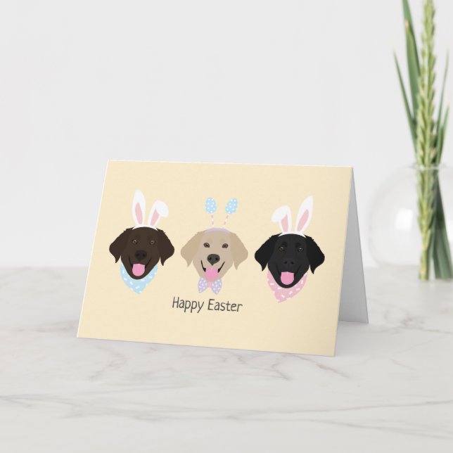 Happy Easter Labrador Retriever Dogs Holiday Card (Front)