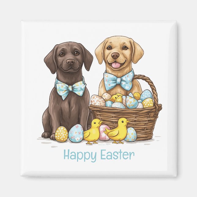 Happy Easter Labrador Retriever Dogs Magnet (Front)