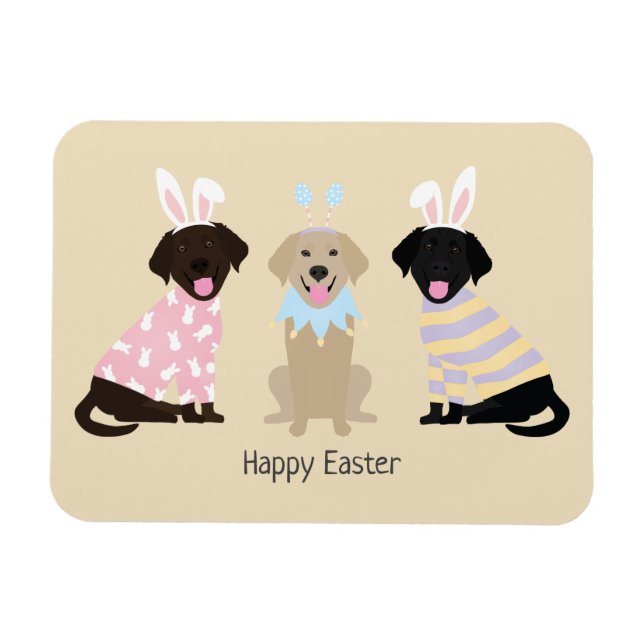 Happy Easter Labrador Retriever Dogs Magnet (Horizontal)