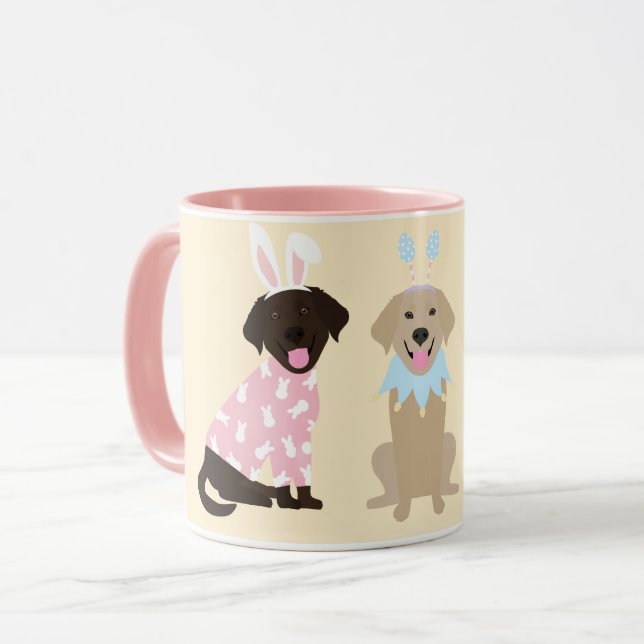 Happy Easter Labrador Retriever Dogs Mug (Front Left)
