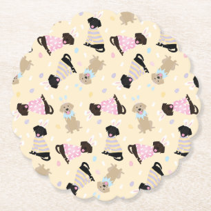 Happy Easter Labrador Retriever Dogs Paper Coaster