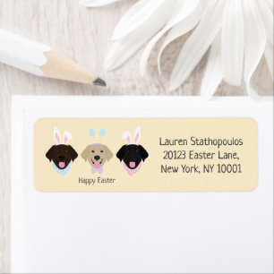 Happy Easter Labrador Retriever Dogs Return Address Label