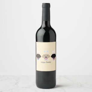 Happy Easter Labrador Retriever Dogs Wine Label