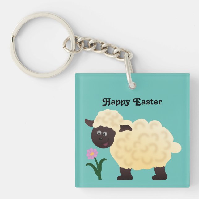 Happy Easter Lamb Key Ring (Front)