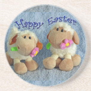 Happy Easter Lambs Coaster