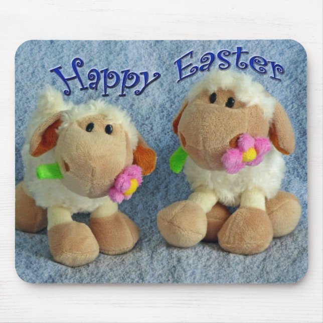 Happy Easter Lambs Mouse Pad (Front)
