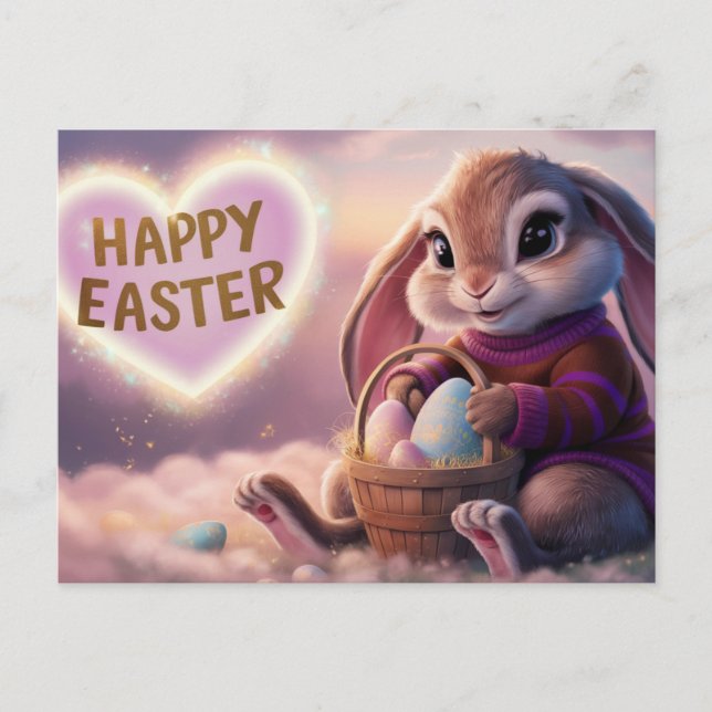 Happy Easter Lapin Poscards 03 Postcard (Front)