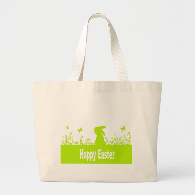 Happy Easter Large Tote Bag (Front)