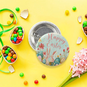 Happy Easter light green watercolor 3 Cm Round Badge