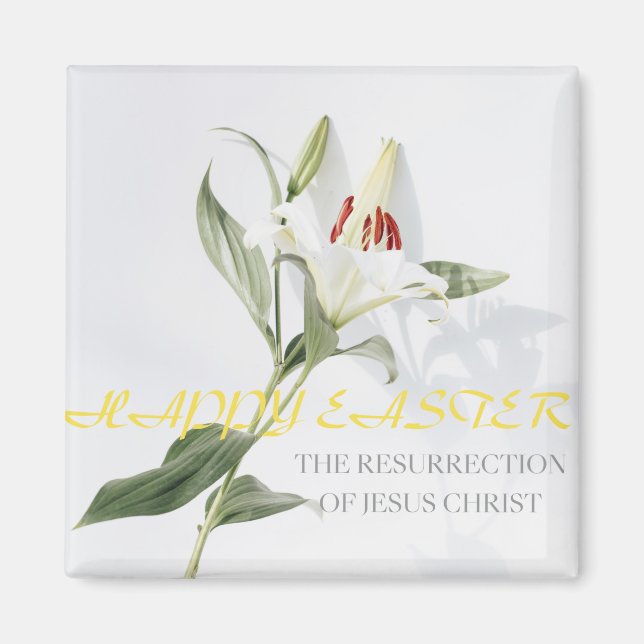 Happy Easter .lily Magnet (Front)