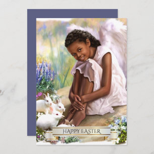 Happy Easter. Little Angel with Bunnies Flat Cards
