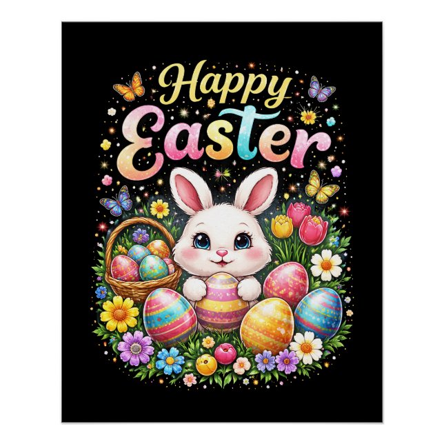 Happy Easter Little Bunny Poster (Front)