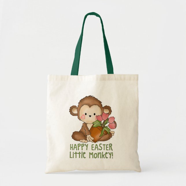 Happy Easter Little Monkey tote bag (Front)