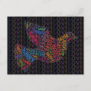 Happy Easter Love Dove Colourful Text Holiday Postcard