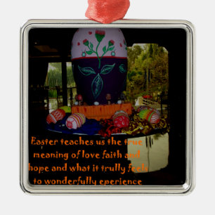 Happy Easter Love Faith and Hope Wishes Metal Tree Decoration