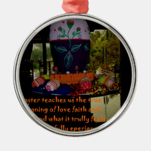 Happy Easter Love Faith and Hope Wishes Metal Tree Decoration