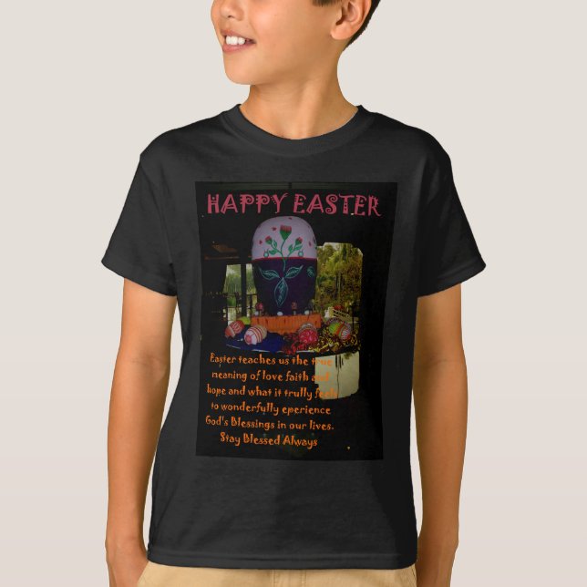 Happy Easter Love Faith and Hope Wishes T-Shirt (Front)