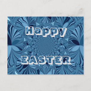 Happy Easter Lovely Blue Kaleidoscope art design Postcard
