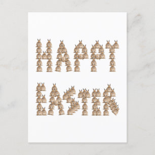 Happy Easter Made Of Bunnies!   Funny Easter Postcard