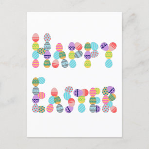 Happy Easter Made Of Eggs   Funny Easter Egg Holiday Postcard