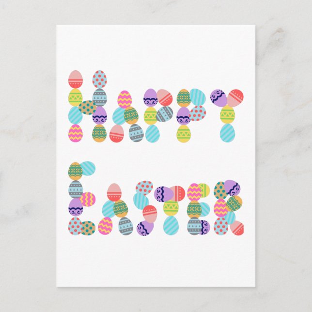 Happy Easter Made Of Eggs | Funny Easter Egg  Postcard (Front)