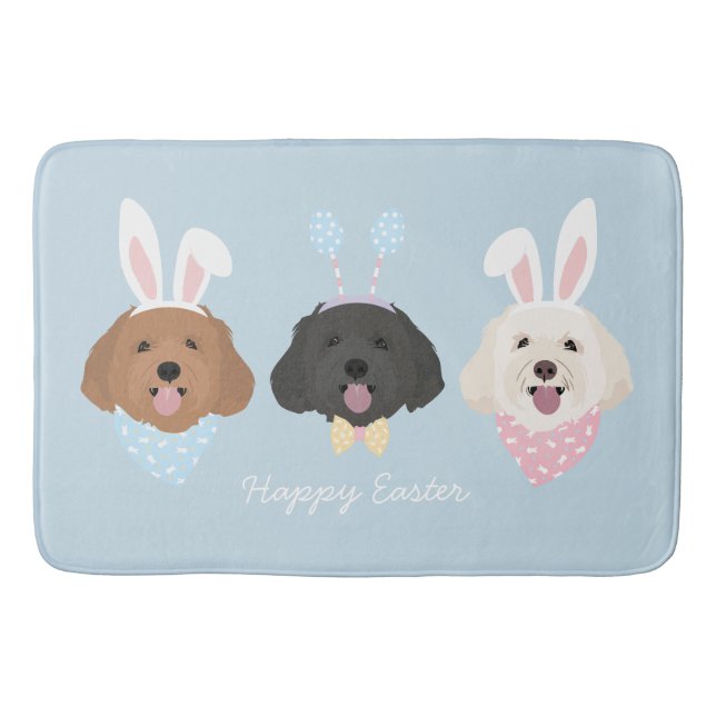 Happy Easter Maltipoo Dogs Bath Mat (Front)