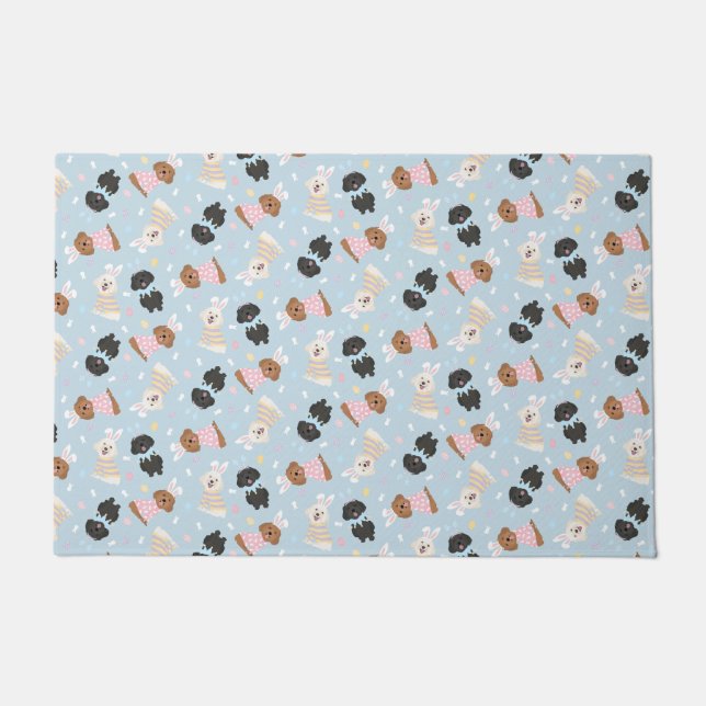 Happy Easter Maltipoo Dogs Doormat (Front)