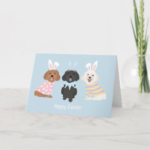 Happy Easter Maltipoo Dogs Holiday Card
