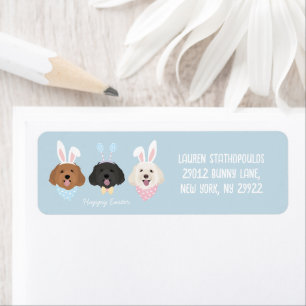 Happy Easter Maltipoo Dogs Return Address Label