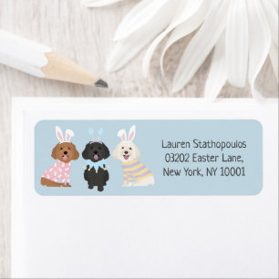 Happy Easter Maltipoo Dogs Return Address Label